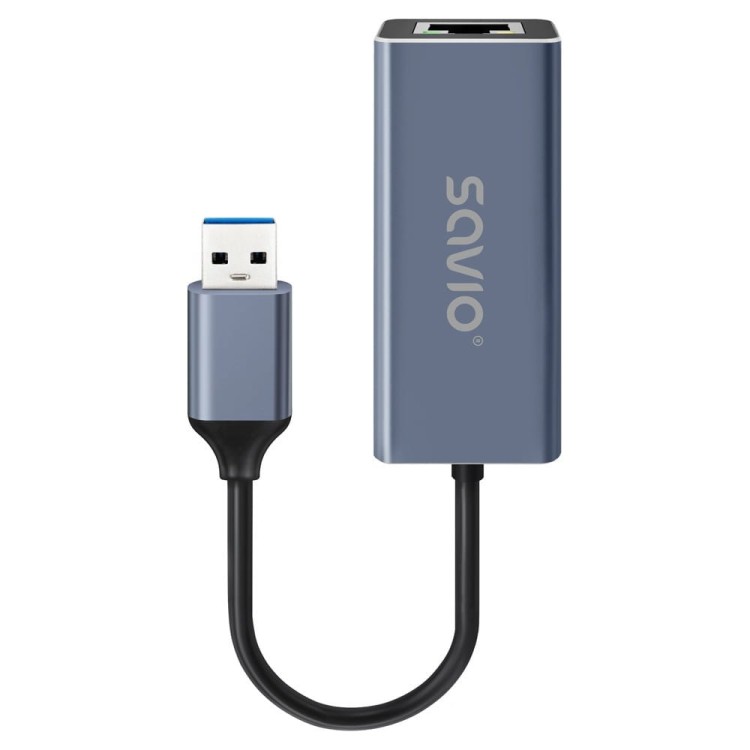 Savio  Adapter USB-A do RJ-45 Gigabit Ethernet AK-83