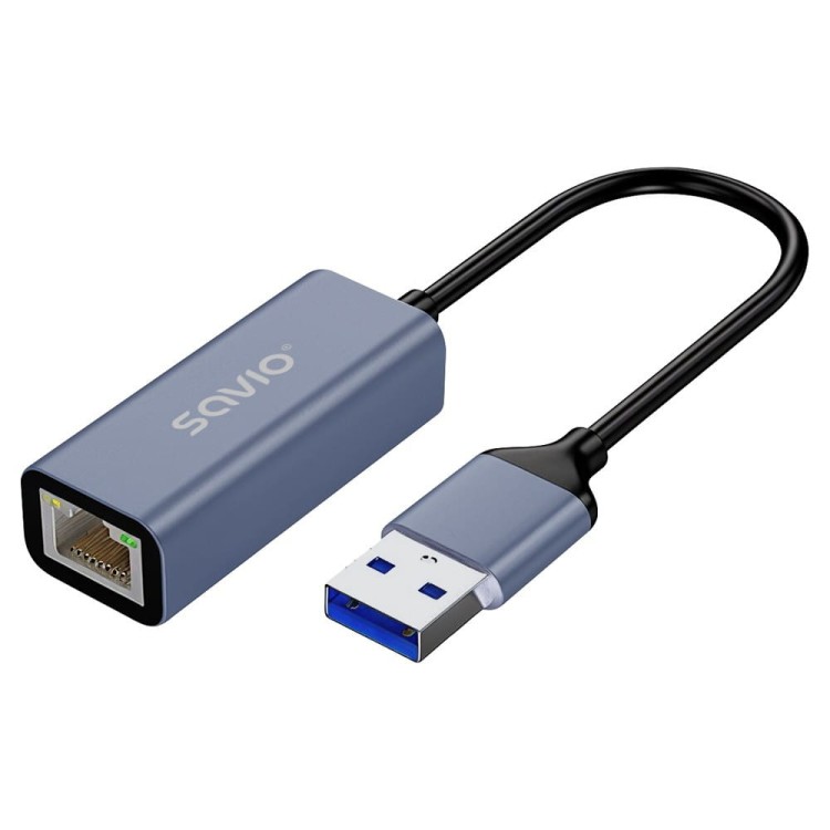 Savio  Adapter USB-A do RJ-45 Gigabit Ethernet AK-83