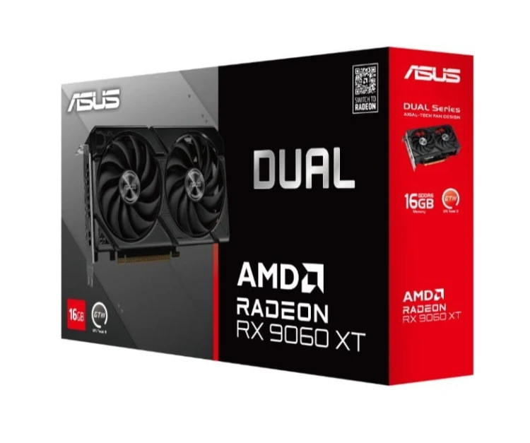 Asus Karta graficzna Dual Radeon RX 9060 XT 16GB GDDR6  DUAL-RX9060XT-16G
