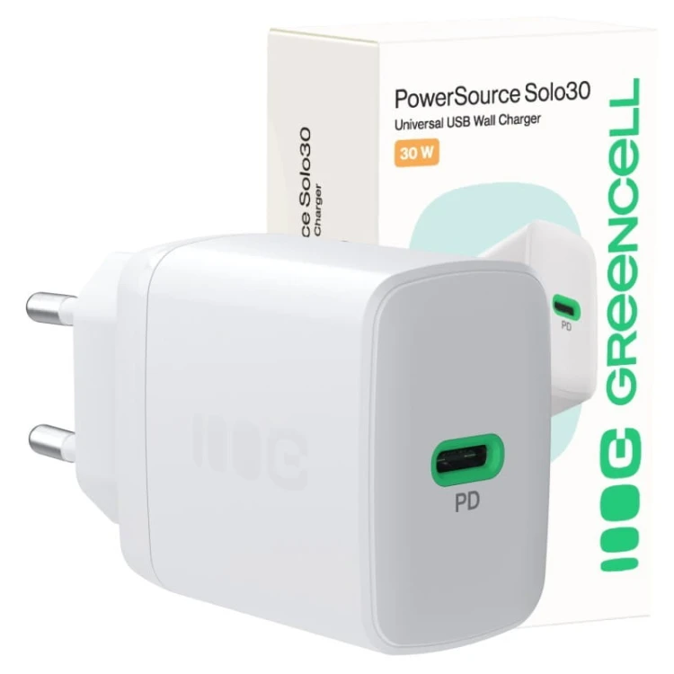 Green Cell Ładowarka sieciowa USB 30W 1x USB-C BIAŁA