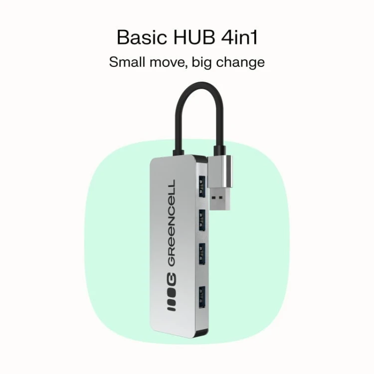 Green Cell HUB USB-C Basic USB-A do 4x USB-A 3.0