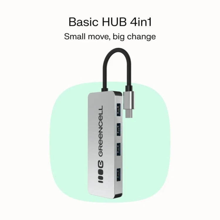 Green Cell HUB USB-C Basic USB-C do 4x USB-A 3.0