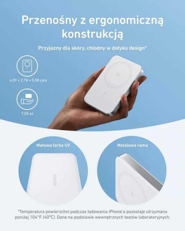 Anker Powerbank indukcyjny MagGo 10000mAh biały
