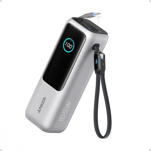 Anker Powerbank ZOLO 25000mAh 165W wbudowany kabel USB-C srebrny