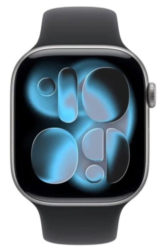 Apple Watch Series 11 GPS+Cellular koperta 46 mm z aluminium w kolorze gwiezdnej szarości, pasek sportowy w kolorze czarnym - rozmiar M/L