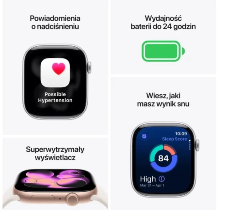 Apple Watch Series 11 GPS+Cellular koperta 42 mm z aluminium w kolorze onyksu, pasek sportowy w kolorze czarnym - rozmiar S/M