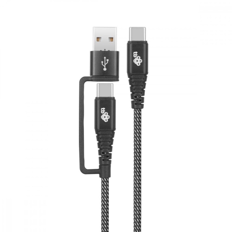 TB Kabel 2w1: USB C - USB C z nakładką USB A, 1.2 m