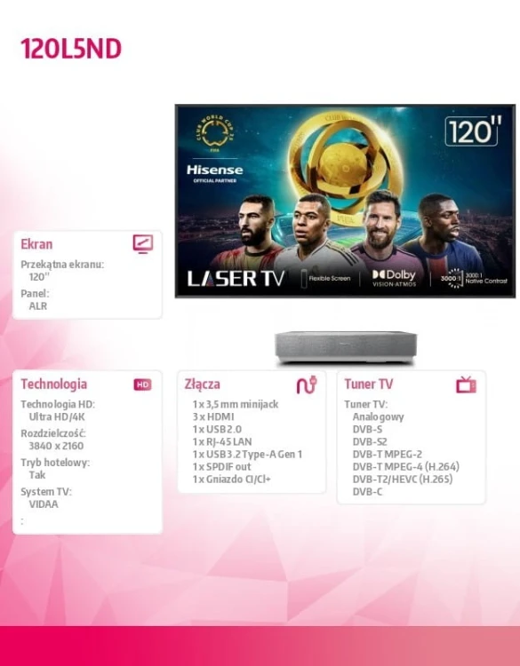 Hisense Telewizor Laser TV 120 cali 120L5ND