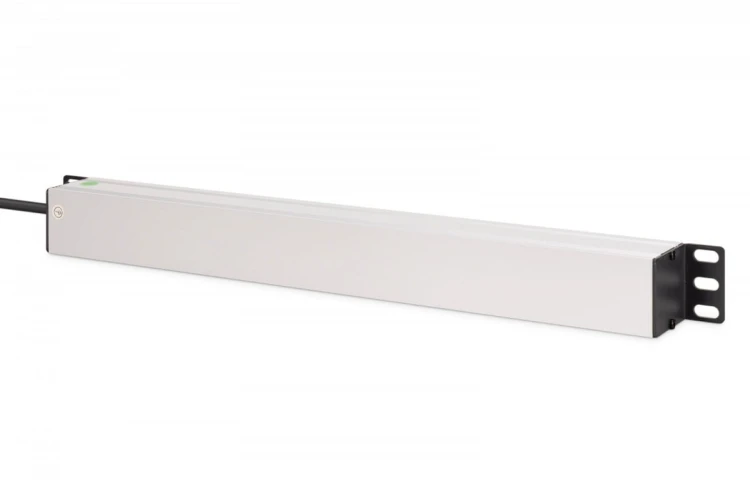 Digitus Listwa zasilająca PDU Rack 19", 9 gniazd Schuko CEE 7/3 (45°), kabel 2m wtyk IEC C20, 16A, aluminiowa