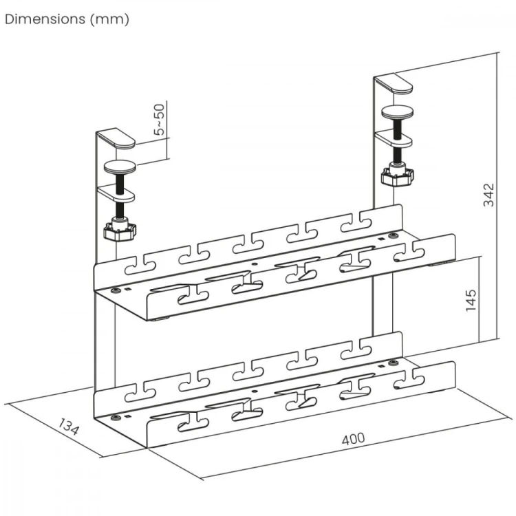 Maclean Organizer podbiurkowy na kable, MC-104W