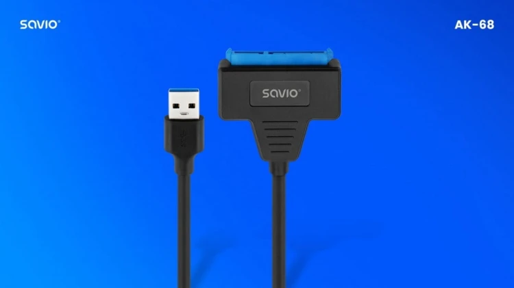 Savio Adapter USB-C 3.1 Gen 1 (M) - SATA (F) do dysków 2.5 cala , AK-68