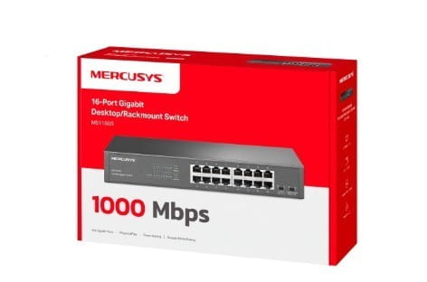 TP-LINK Przełącznik Mercusys 16-Port Gigabit Desktop/Rackmount Switch                PORT: 16× Gigabit RJ45 Ports