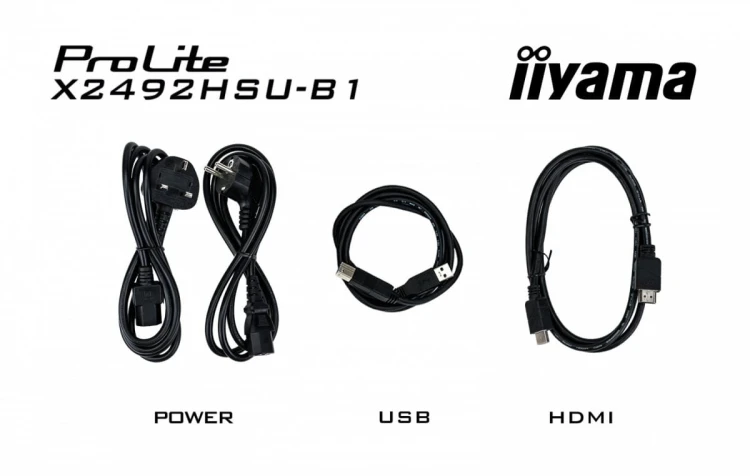 IIYAMA Monitor 24 cale X2492HSU-B1 IPS,FHD,HDMI,DP,120Hz,300cd,4ms,USB HUBx2cienkie ramki, 1500:1, ErP B