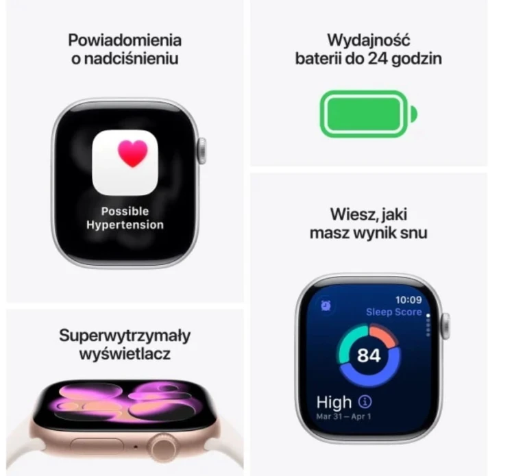 Apple Watch Series 11 GPS, koperta 42 mm z aluminium w kolorze rĂłĹźowego zĹota, pasek sportowy w kolorze Ĺagodnego rĂłĹźu - rozmiar S/M