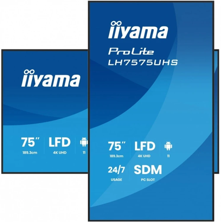 IIYAMA Monitor 75 cali LH7575UHS-B2AG,24/7,IPS,ANDROID.11,4K,  WiFi,         iiSignage2, FailOver, EShare, 24/7, full daisy chain