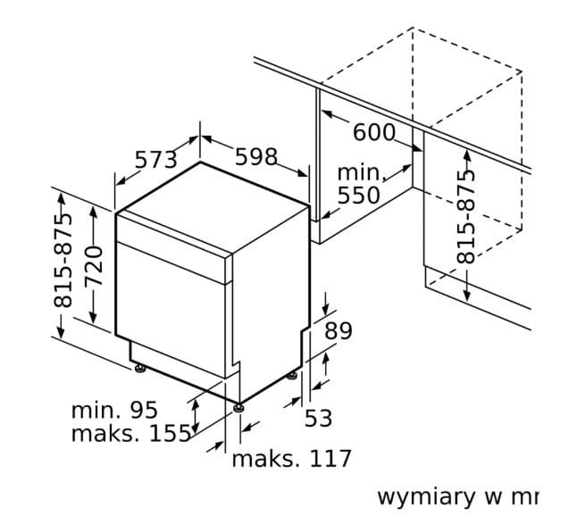 Bosch Zmywarka front Extra Dry SMU2HVS06E inox