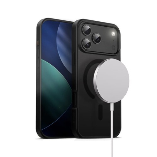 CRONG Etui Hybrid Frost MAG Cover iPhone 17 Pro Max MagSafe Czarne
