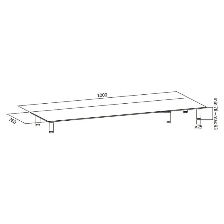 LogiLink Stolik do monitora szklany blat, 1000mm