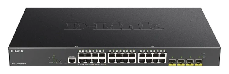 D-Link Przełącznik DGS-1250-28XMP 24GE PoE+ 4SFP+