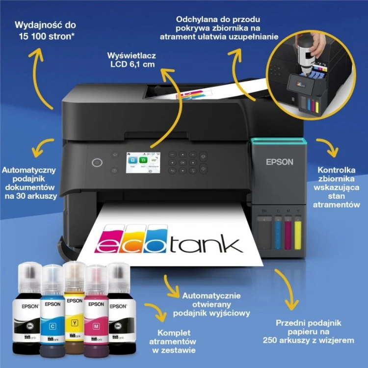 Epson Urządzenie wielofunkcyjne L6370 ITS  A4/35ppm/W(LAN)/ADF2Scopy/czarna/100k