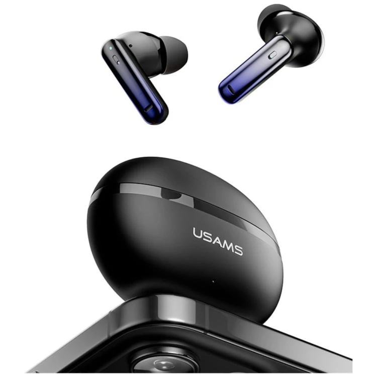 USAMS Słuchawki bluetooth TWS E02 ANC+ENC czarne