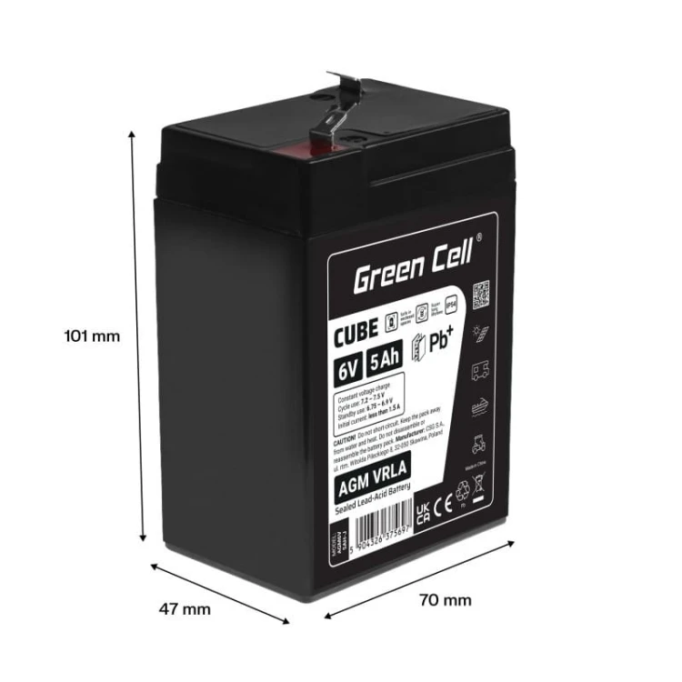 Green Cell Akumulator AGM VRLA 6V 5Ah IP54