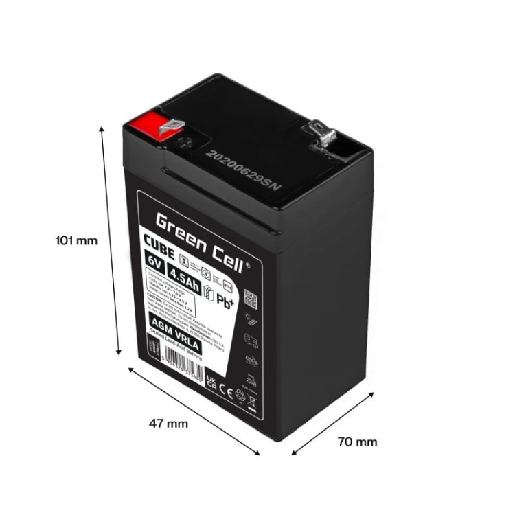 Green Cell Akumulator AGM VRLA 6V 4,5Ah IP54
