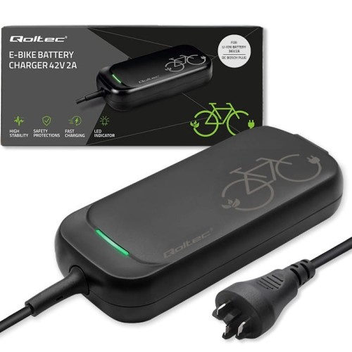 Qoltec Ładowarka Pro do roweru Bosch 36V | 42V | 2A | Bosch plug |      wodoodporna + kabel zasilajšcy