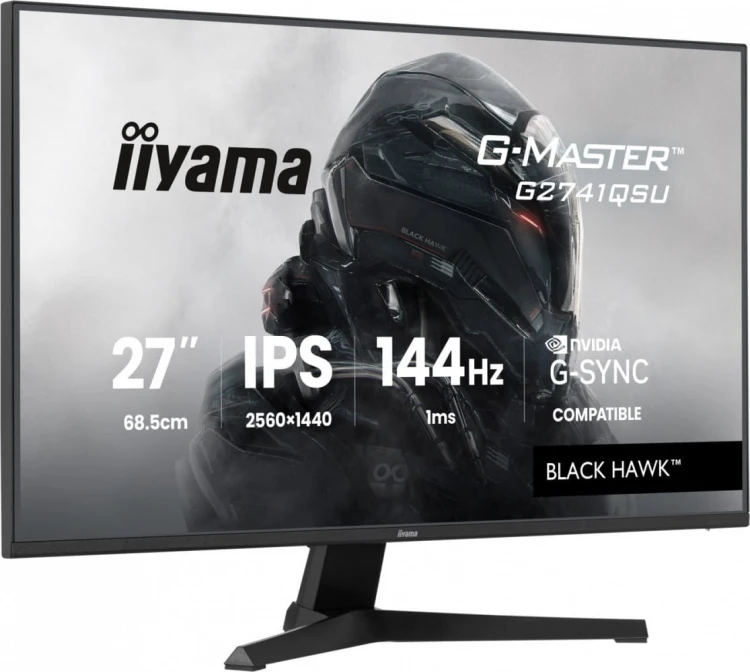 IIYAMA Monitor 27 cali G2741QSU-B1 IPS,QHD,144Hz,1ms,2xUSB                  Adaptive G-SYNC,HDMI,DP,350cd,