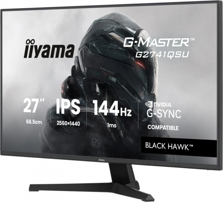 IIYAMA Monitor 27 cali G2741QSU-B1 IPS,QHD,144Hz,1ms,2xUSB                  Adaptive G-SYNC,HDMI,DP,350cd,