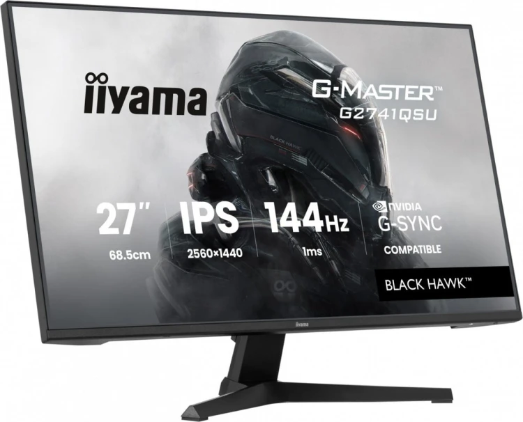 IIYAMA Monitor 27 cali G2741QSU-B1 IPS,QHD,144Hz,1ms,2xUSB                  Adaptive G-SYNC,HDMI,DP,350cd,