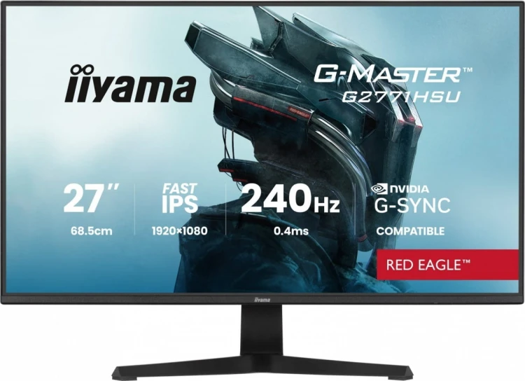 IIYAMA Monitor 27 cali G2771HSU-B1 0.4ms,Fast IPS,1xUSB 3.2, 1xUSB C,      240Hz, DP, 2xHDMI,  Adaptive G-SYNC - 1920 x 1080 @48-240Hz  DisplayPort On