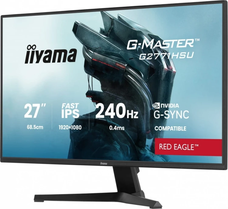 IIYAMA Monitor 27 cali G2771HSU-B1 0.4ms,Fast IPS,1xUSB 3.2, 1xUSB C,      240Hz, DP, 2xHDMI,  Adaptive G-SYNC - 1920 x 1080 @48-240Hz  DisplayPort On
