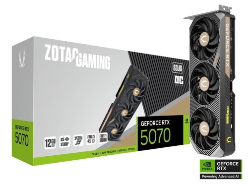 ZOTAC Karta graficzna GeForce RTX 5070 SOLID OC 12GB GDDR7 192bit 3DP/HDMI
