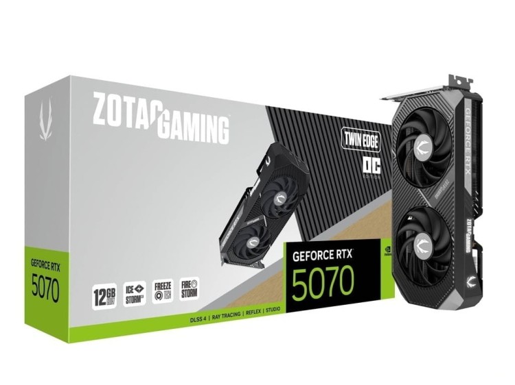 ZOTAC Karta graficzna GeForce RTX 5070 TWIN EDGE OC 12GB GDDR7 192bit 3DP/HDMI