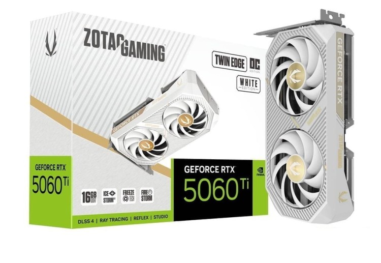 ZOTAC Karta graficzna GeForce RTX 5060 Ti 16GB TWIN EDGE OC GDDR7 128bit biała