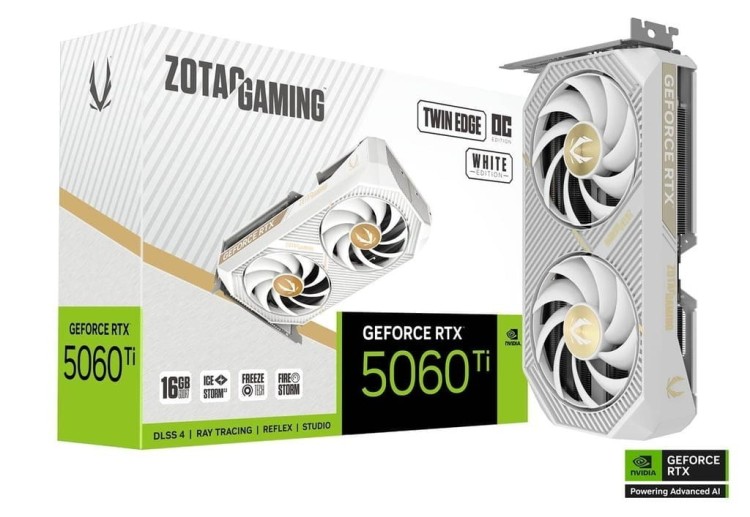 ZOTAC Karta graficzna GeForce RTX 5060 Ti 16GB TWIN EDGE OC GDDR7 128bit biała