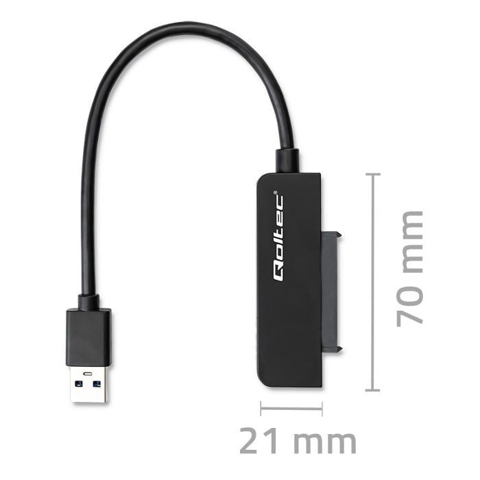 Qoltec Adapter SATA | Przejściówka na dysk SSD HDD 2.5" | USB 3.0 | Super speed 5Gb/s | 2TB