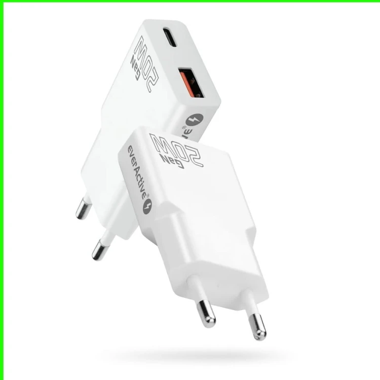 everActive Ładowarka sieciowa SUPER SLIM QC 3.0 20W 1XUSB 1XUSB-C biała SC-340Q