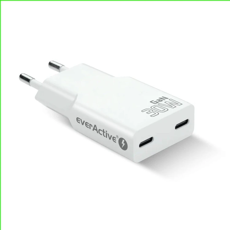 everActive Ładowarka sieciowa SUPER SLIM QC 4+ 30W 2XUSB-C biała SC-385Q