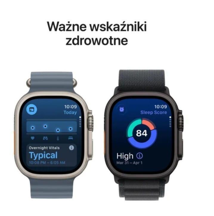 Apple Watch Ultra 3 GPS + Cellular, koperta 49 mm z tytanu w kolorze naturalnym, opaska Trail w kolorze niebieskim/jaskrawoniebieskim - rozmiar S/M