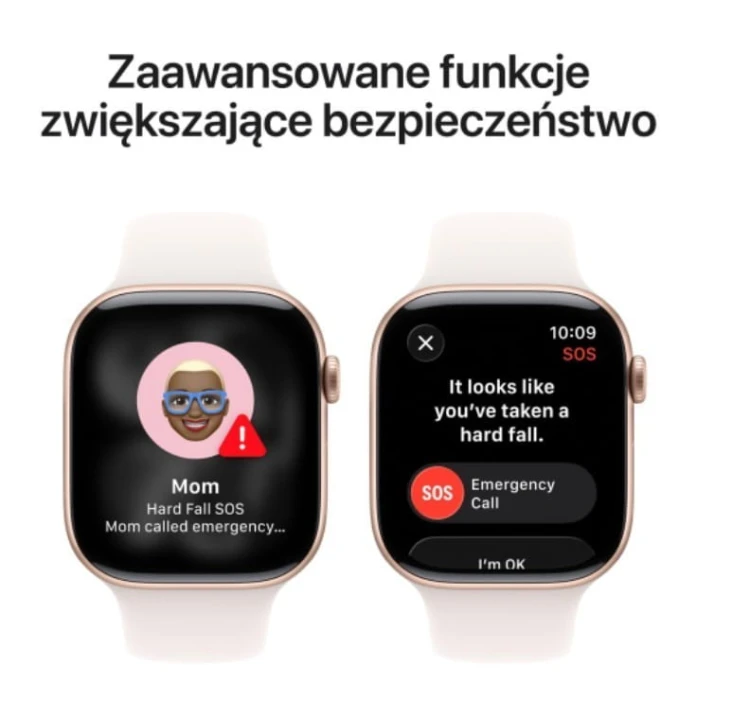 Apple Watch Series 11 GPS, koperta 46 mm z aluminium w kolorze różowego złota, pasek sportowy w kolorze łagodnego różu - rozmiar S/M