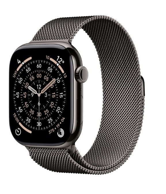 Apple Watch Series 11 GPS + Cellular koperta 42 mm z tytanu w kolorze łupku, bransoleta mediolańska w kolorze łupku