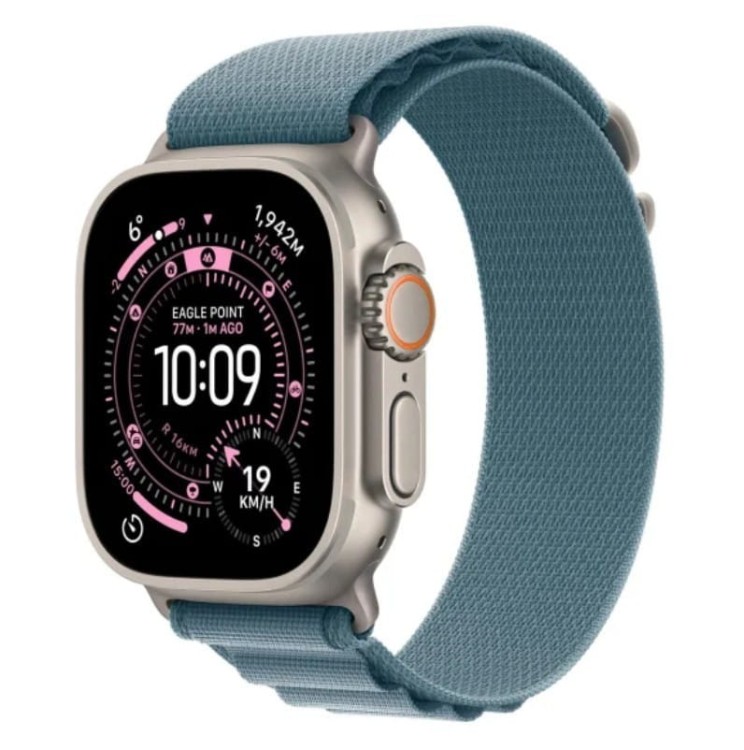 Apple Watch Ultra 3 GPS + Cellular 49mm  Koperta 49 mm z tytanu w kolorze naturalnym Opaska Alpine w kolorze jasnoniebieskim - rozmiar S