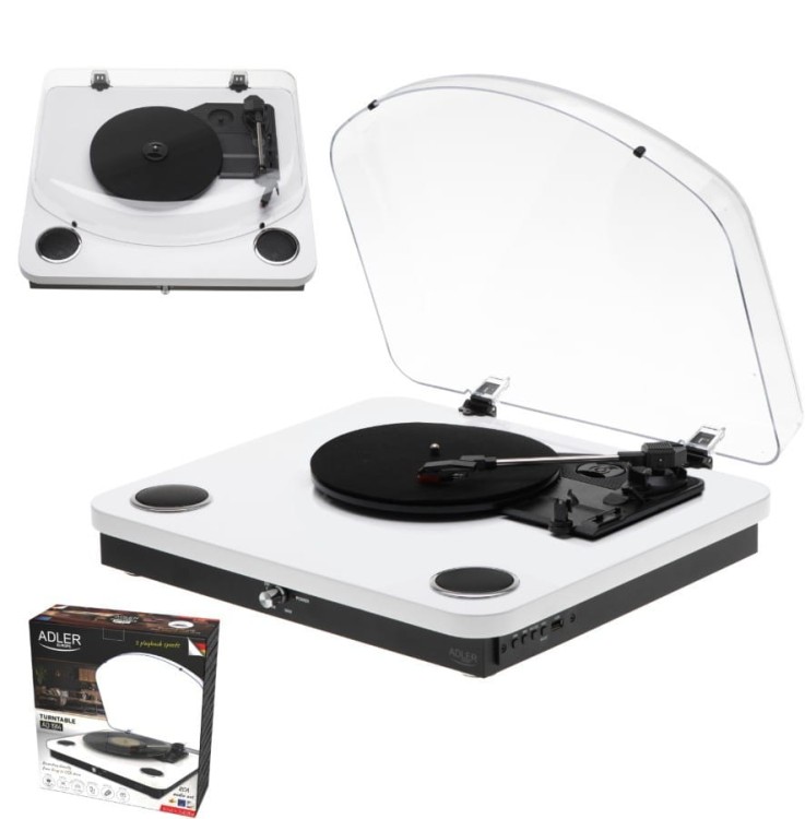 Adler Gramofon AD1914 Biały USB Bluetooth