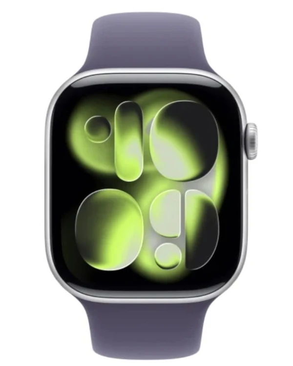 Apple Watch Series 11 GPS+Cellular koperta 42 mm z aluminium w kolorze srebrnym, pasek sportowy w kolorze mlecznego fioletu - rozmiar M/L