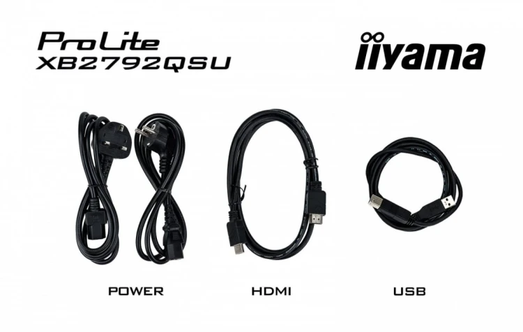 IIYAMA Monitor 27 cali XB2792QSU-B1   IPS,QHD, HAS (150) PIVOT,              120Hz,HDMI,DP, 350cd,1500:1, cienkie ramki, 2xUSB 3.2, ErP B
