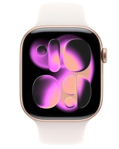 Apple Watch Series 11 GPS+Cellular, koperta 46 mm z aluminium w kolorze różowego złota, pasek sportowy w kolorze łagodnego różu - rozmiar M/L