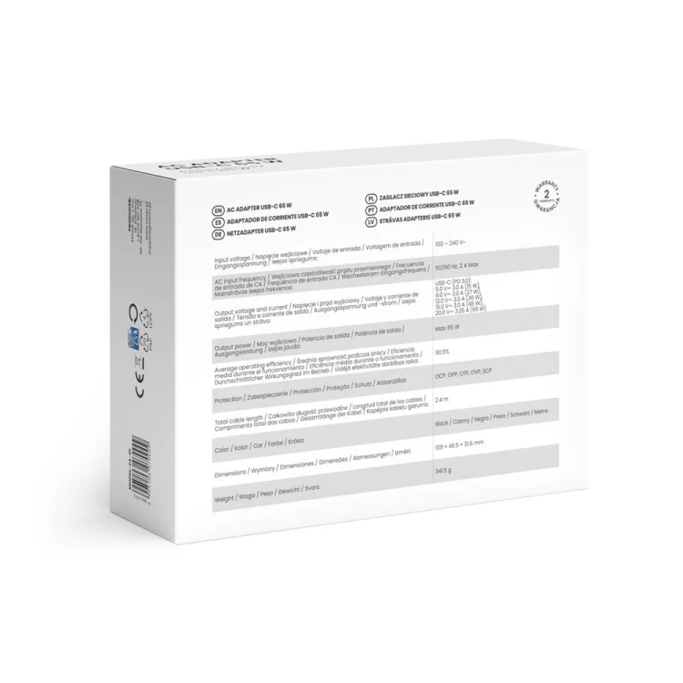 Savio Zasilacz sieciowy USB-C 65W ZA-01