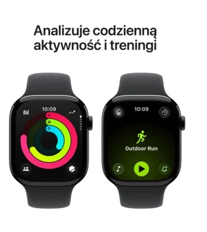 Apple Watch Series 11 GPS + Cellular, koperta 46 mm z tytanu w kolorze naturalnym, pasek sportowy w kolorze górskiej szarości - rozmiar S/M